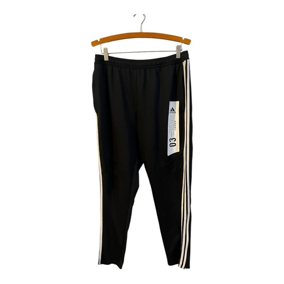 Adidas Men's XL Track Pants Black Athletic Ankle Zippers Three Stripe Life - Picture 1 of 4